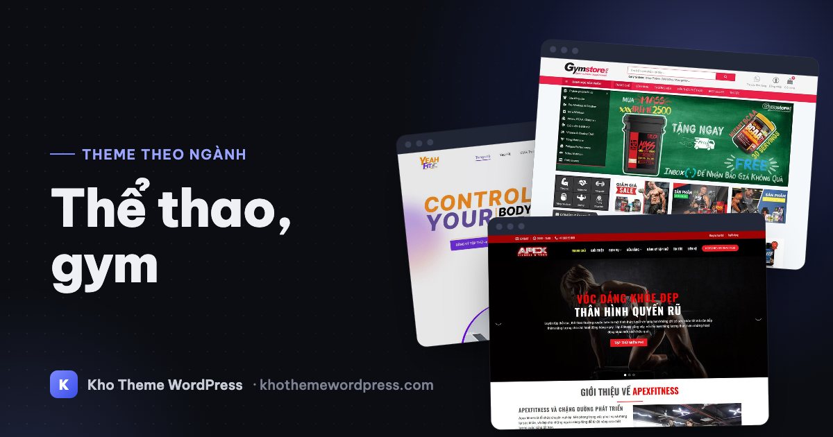 Theme WordPress thể thao, gym, yoga: mẫu website phòng tập
