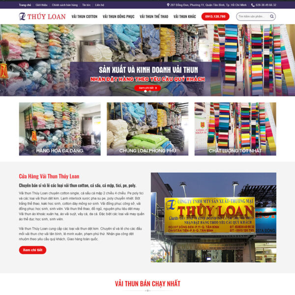 Theme wordpress bán shop vải