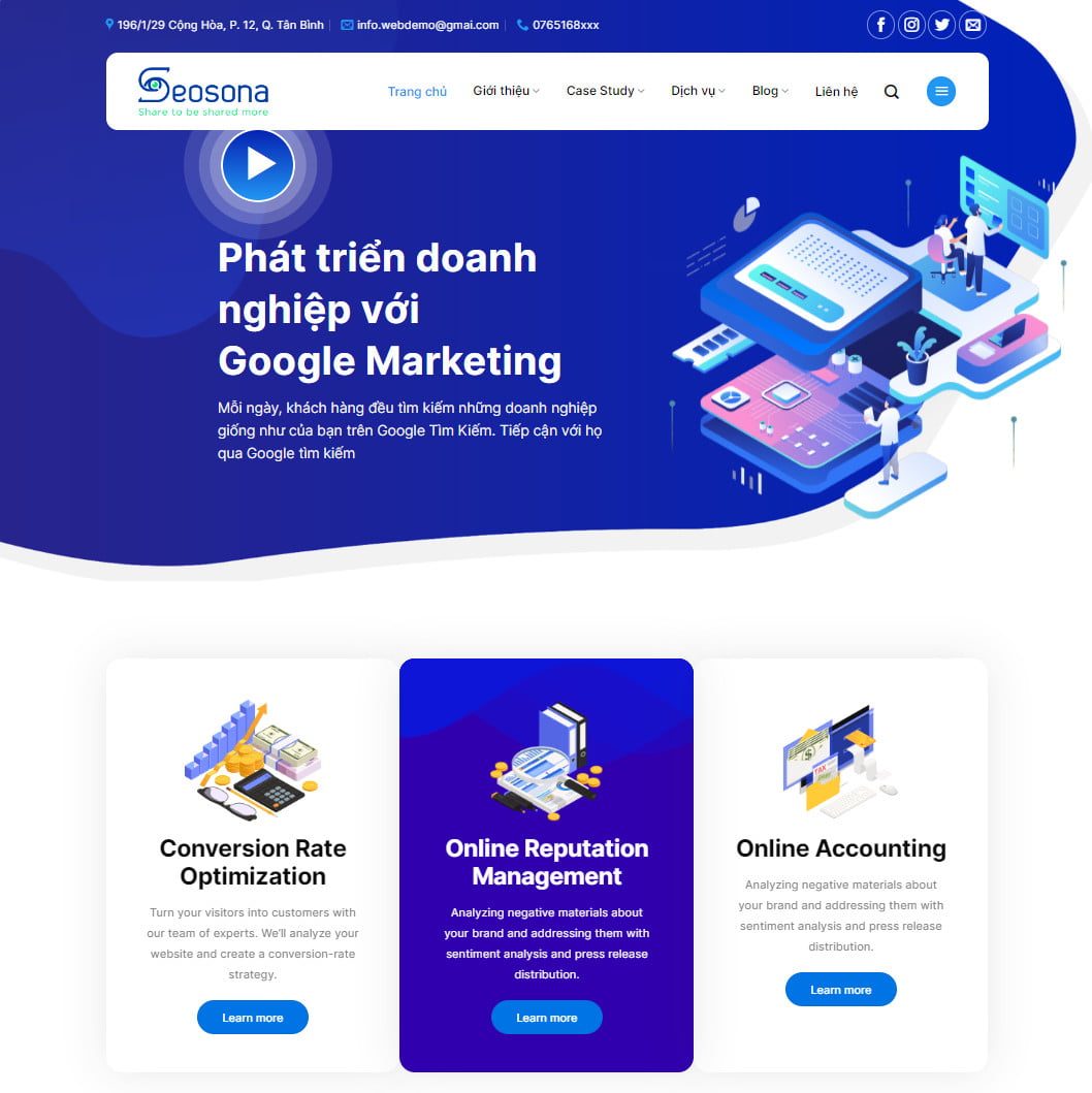 Theme wordpress dịch vụ agency 01