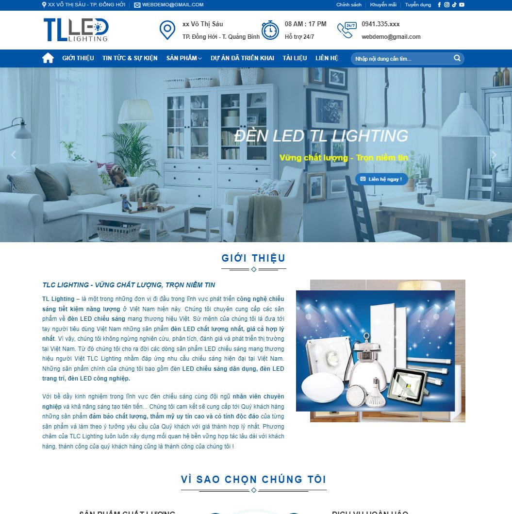 Theme wordpress bán đèn led