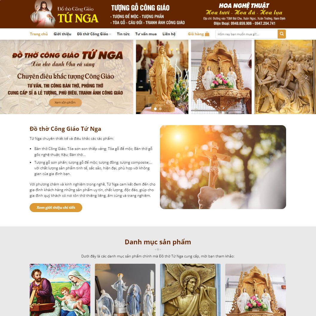 Theme wordpress đồ thờ công giáo