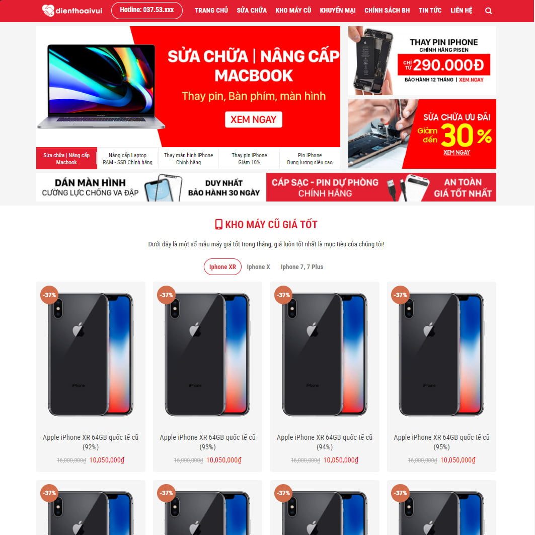 Theme wordpress dịch vụ sửa điện thoại 03