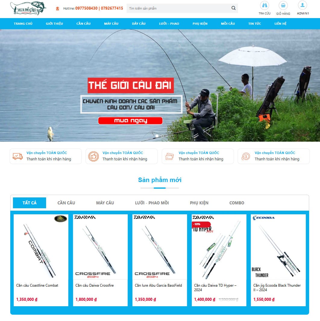 Theme wordpress bán đồ câu cá